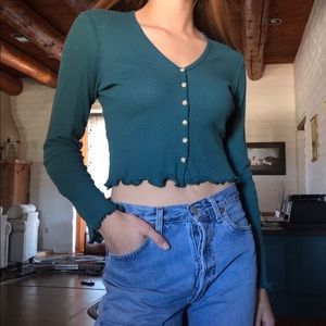 button down turquoise top